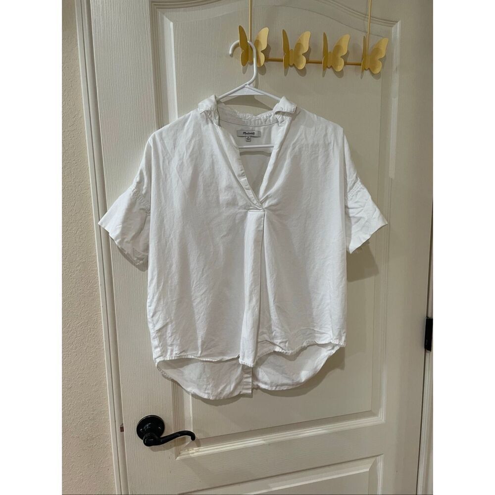 Madewell pullover white blouse size XS